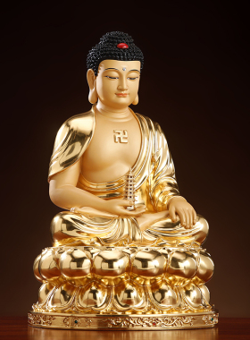 圆通纯铜释迦摩尼佛坐像等身像