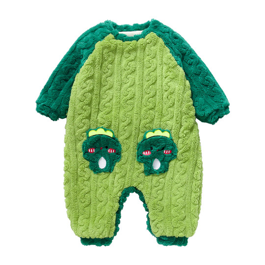 儿童家居服连体衣秋冬双层男女童睡衣冬季婴儿宝宝睡袋加厚珊瑚绒