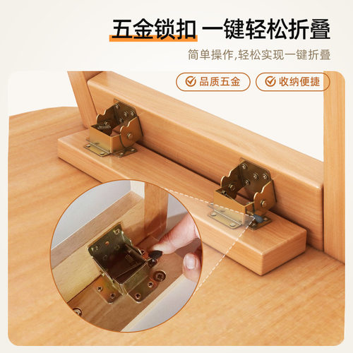 小户型家用可折叠客厅茶几实木小桌子简易饭桌现代简约卧室小矮桌 - 图0
