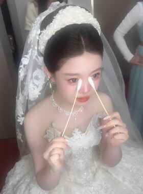 大棉签擦眼泪新娘结婚防哭花妆防晕染跟妆专用大棉头加长棉签棒