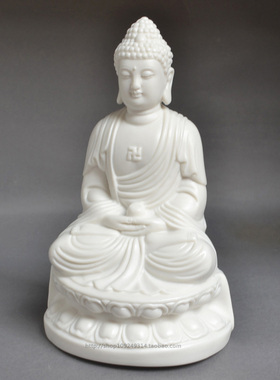 摆件白瓷工艺品禅意风小佛像