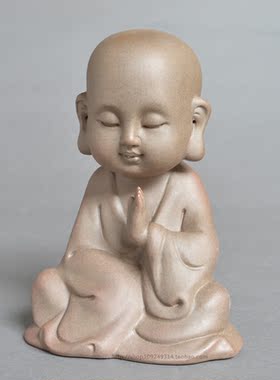 紫砂人物西方三圣家居客厅小佛像