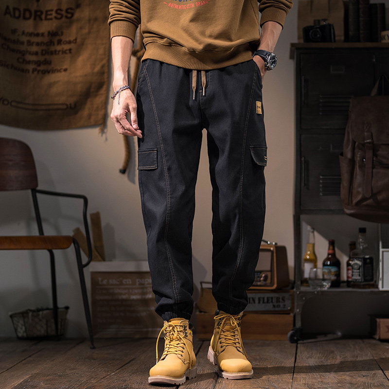 花花公子秋冬季工装裤男士潮牌美式复古哈伦束脚加绒加厚休闲长裤,淘宝优惠券,粉丝福利购,淘宝优惠卷