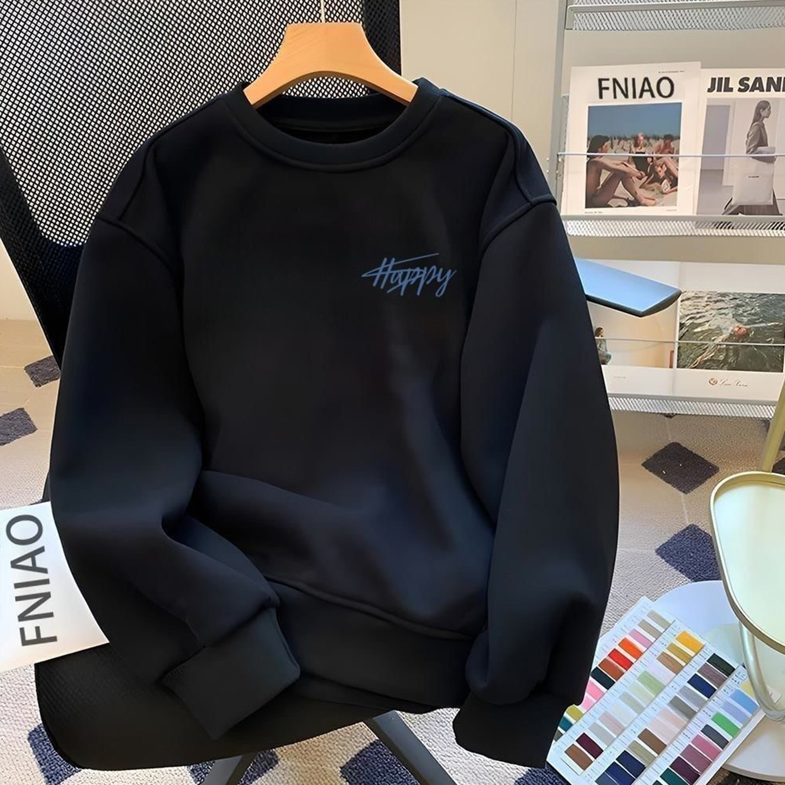 广州十三行~外贸原单宽松大码加绒加厚圆领卫衣男女秋冬无帽外套,淘宝优惠券,粉丝福利购,淘宝优惠卷