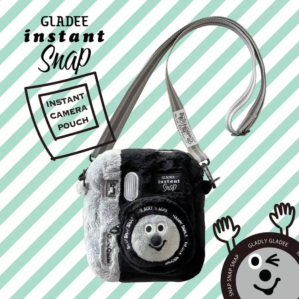 复古拍立得造型相机包毛绒手机CCD斜挎包日本GLADEE原创幽默设计 - 图0