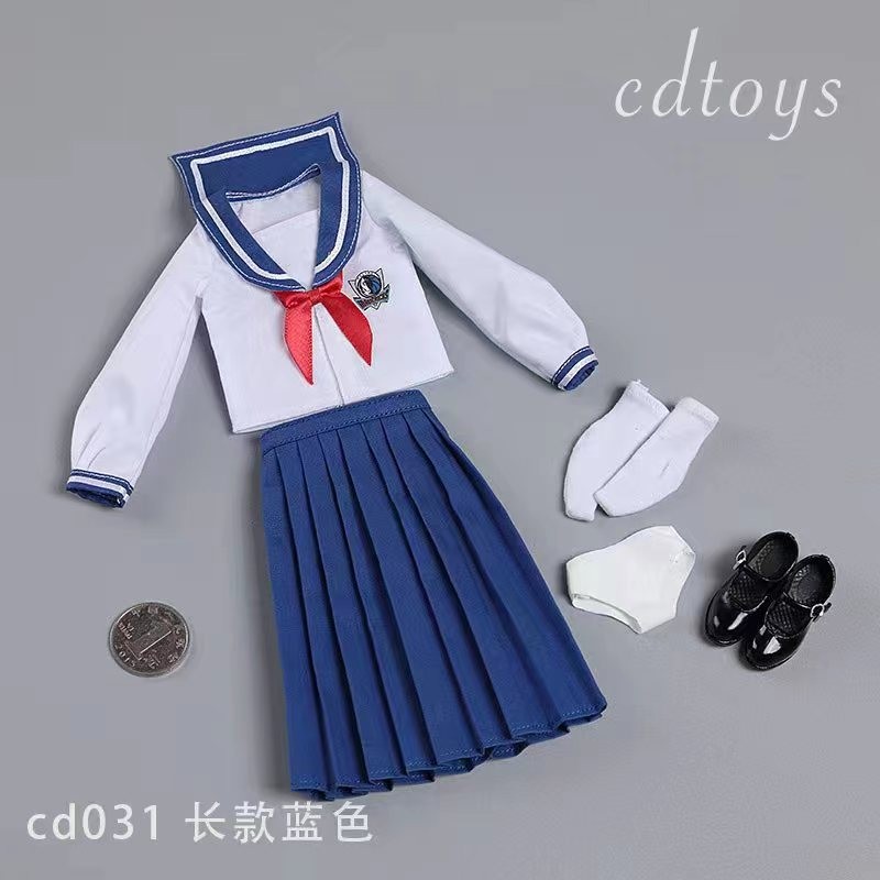 现货cdtoys cd031 1/6女兵人水手服套装学生服JK裙适合女素体用-图1