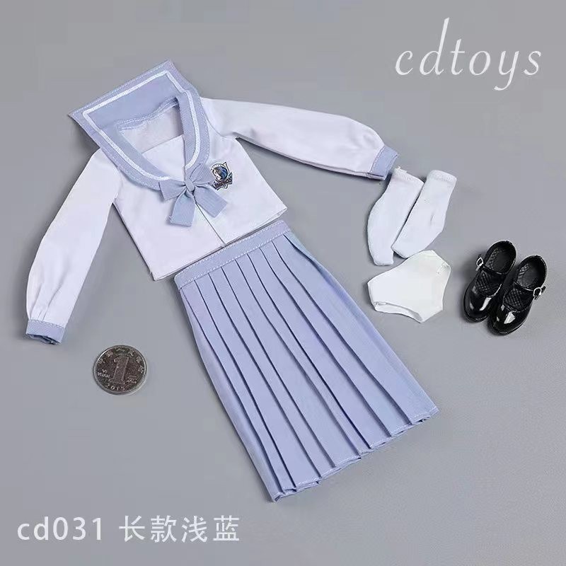 现货cdtoys cd031 1/6女兵人水手服套装学生服JK裙适合女素体用-图0