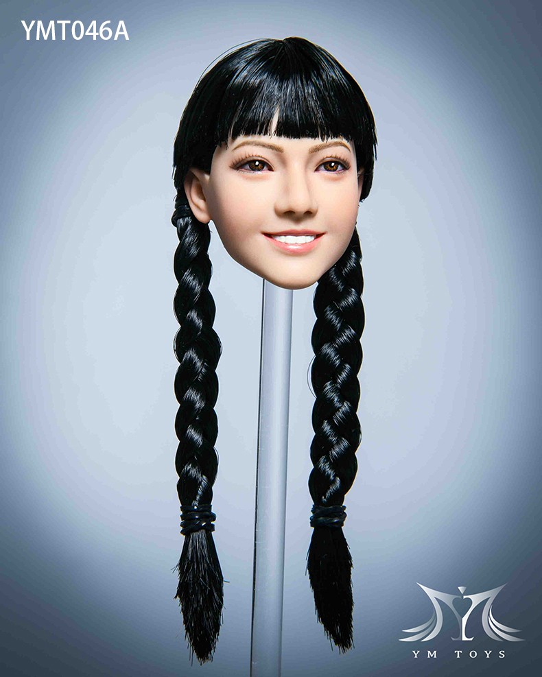 现货 YMTOYS 1/6 兵人植发女头雕 海棠 YMT046 适合包胶女素体 - 图0
