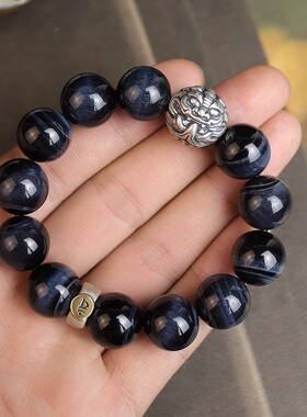 蓝虎眼石貔貅本命佛手串