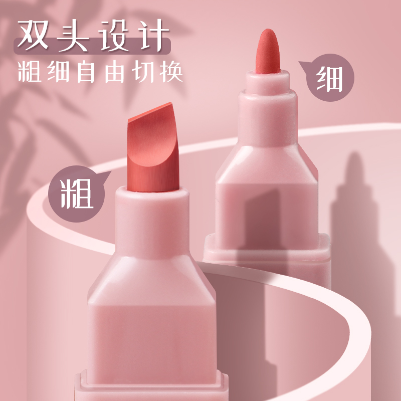 荧光笔标记笔学生做笔记专用手帐账笔记号笔彩色划重点多色双头软头莹萤光笔ins高颜值莫兰迪色系手杖笔一套-图3
