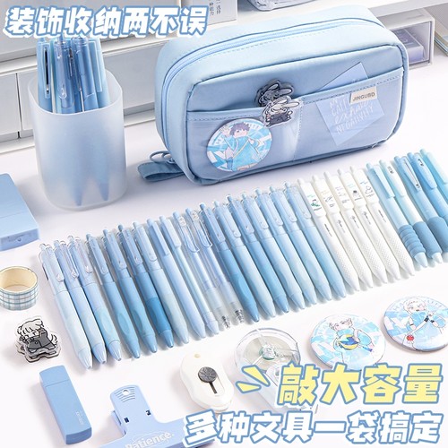 极简ins风！大容量透明火山笔袋女孩款文具盒初中生铅笔盒女生学生用文具袋高颜值铅笔袋2026超火新款小学生 - 图3