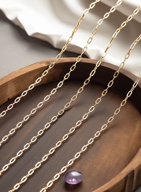 韩国进口手工手链项链材料18k金电镀保色久高品质经典o链diy材料