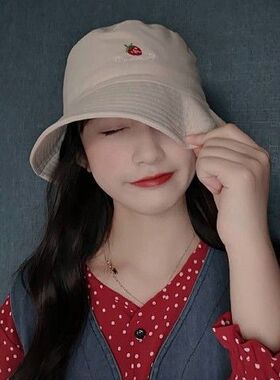 渔夫帽女逛街网红款学生韩版小清新秋冬薄款男日系ins潮小沿帽子