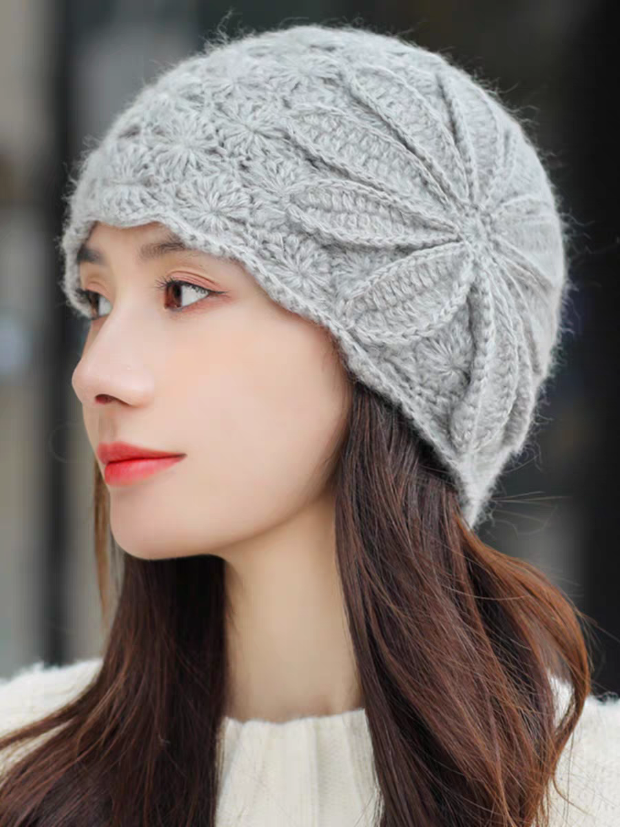 新款秋冬时尚女帽经典气质女人味十足复古优雅手工大花朵包头帽日