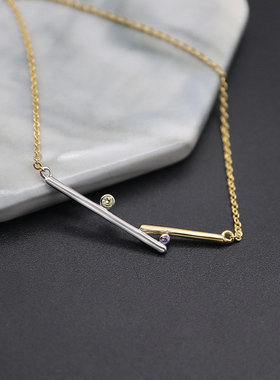 MSOU新款两色金属项链女精致时尚简约设计师原创设计