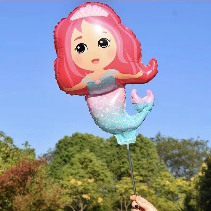 夹片美人鱼气球飞天氦气飘空儿童卡通造型手持棒舞蹈道具幼儿园,淘宝优惠券,粉丝福利购,淘宝优惠卷