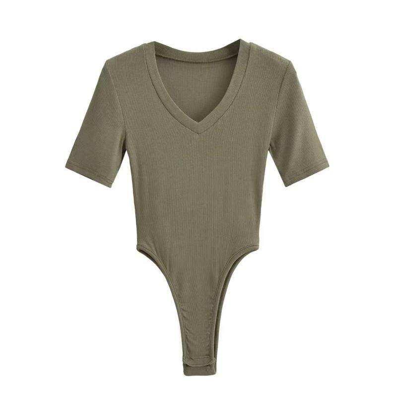 欧美风中袖大V领连体女T恤深V连裆连身弹力修身打底衫夏季潮上衣,淘宝优惠券,粉丝福利购,淘宝优惠卷