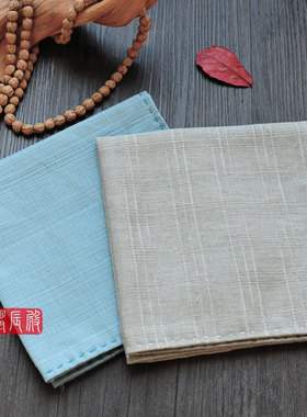 包邮制作双层棉麻男款口水手帕