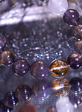 堇青石黄泥骸骨水晶手链  0318春分节专属