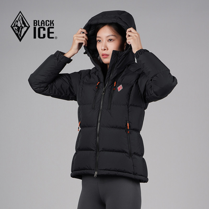 黑冰800蓬羽绒服女款冬季厚款户外登山滑雪露营鹅绒连帽外套8614