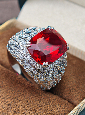 轻奢原创设计高级感小众红宝戒指