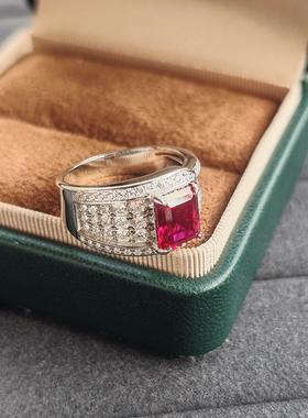 轻奢小众培育红宝石男戒指
