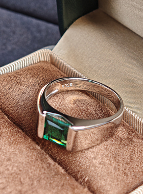 简约个性925银镀金男士戒指