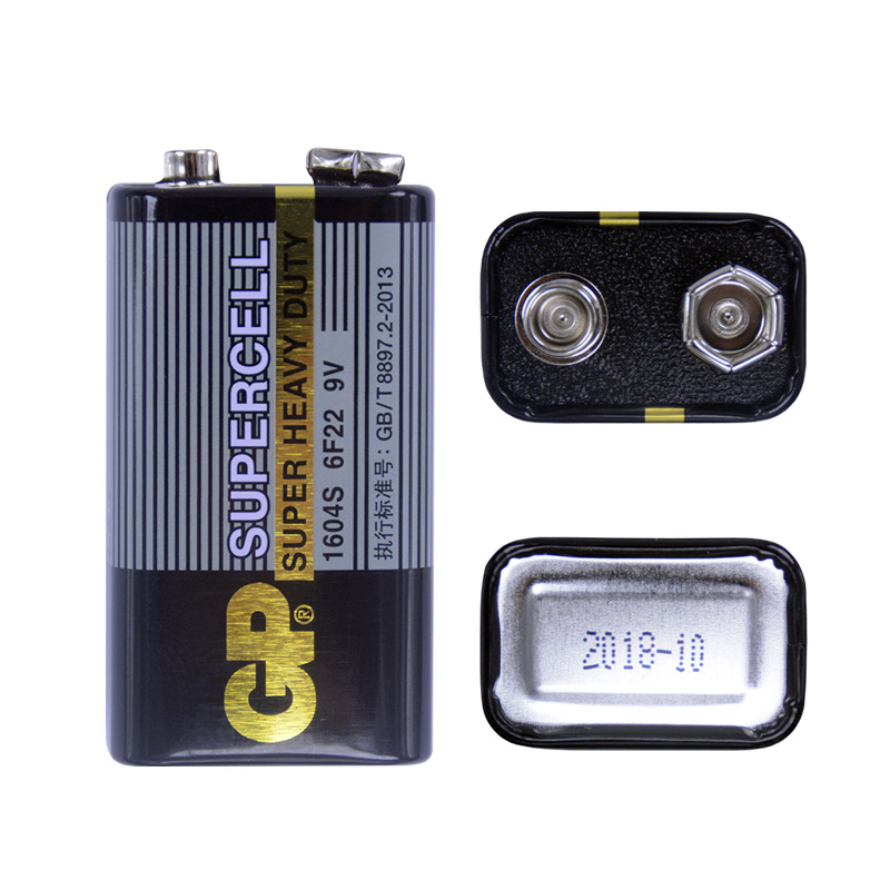 GP超霸9v电池6F22叠层方形1604S话筒万用表碳性遥控器九伏电池1粒 - 图2