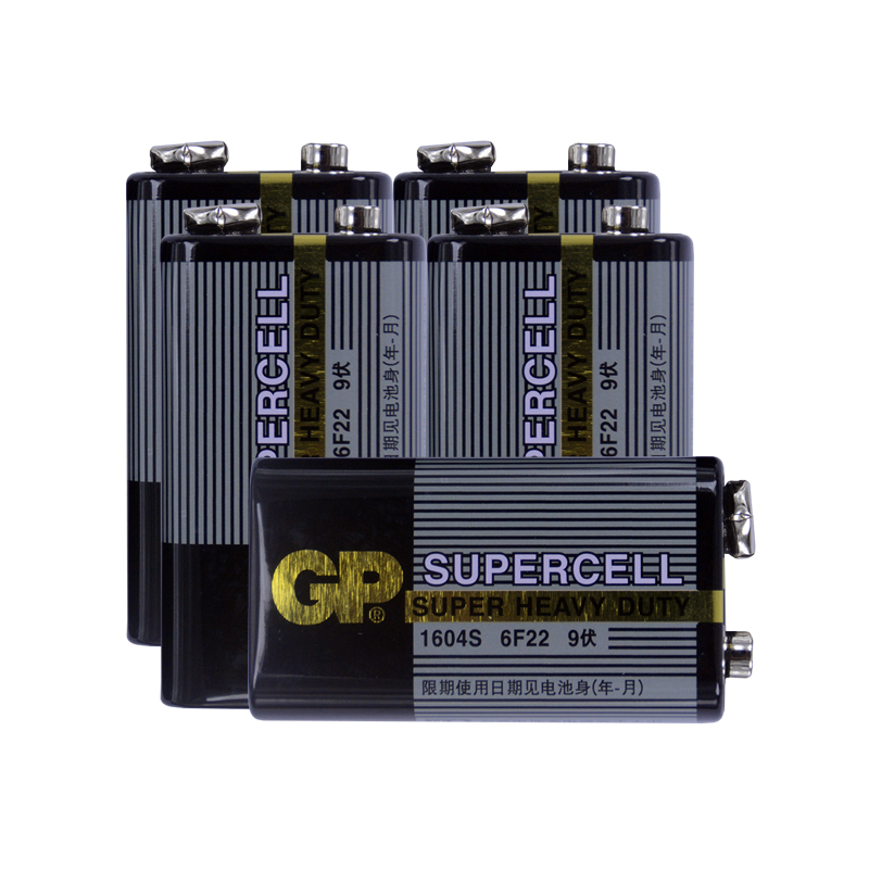 GP超霸9v电池6F22叠层方形1604S话筒万用表碳性遥控器九伏电池1粒 - 图3