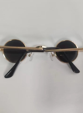 网红复古小圆形墨镜小镜片太阳镜汉奸搞笑拍照个性迷你小眼镜男女