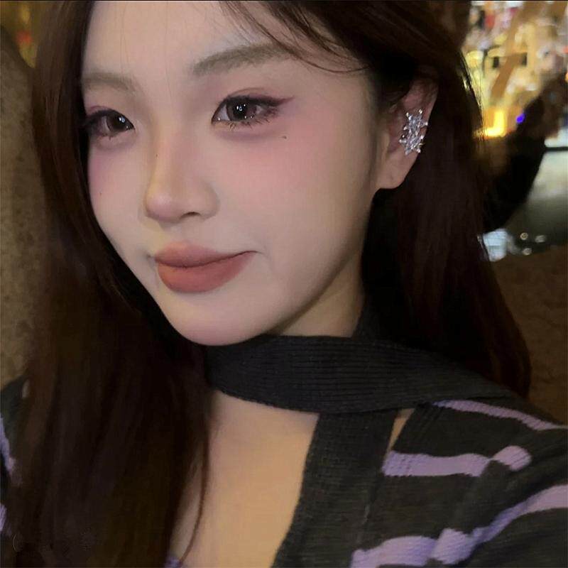铜镀真金仿水晶五芒星耳骨夹可调节轻奢日常通勤甜酷风精致耳饰女,淘宝优惠券,粉丝福利购,淘宝优惠卷