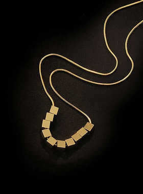 春夏季简约小众设计感金色锁骨链