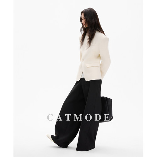 LIONCAT/冬季新款极简风高级感双面呢羊毛外套女短款气质百搭显瘦 - 图3