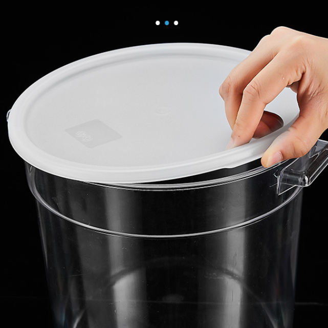 冰粉桶商用透明大容量圆形带盖摆摊装冰粉器皿糖水桶方储物收纳桶-图2