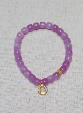 天然紫锂辉水晶手链女小众设计高级感转运手串生日礼物送闺蜜