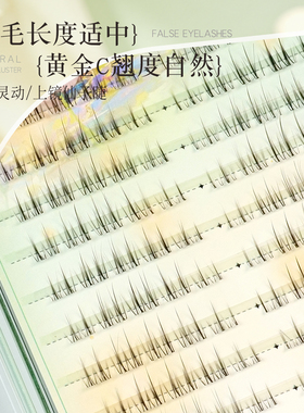 拍1送2木西施假睫毛分段单簇