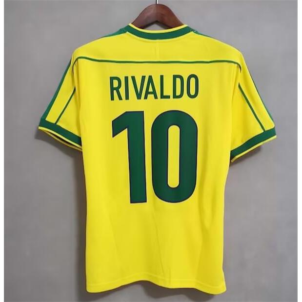 1998 Retro Brazil Rivaldo Ronaldo Vintage Soccer Jersey - 图1