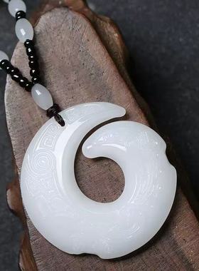 精品时来运转吊坠黑曜石项链吊坠白玉吊坠男女款首饰挂件男生饰品