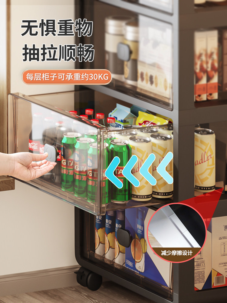 宿舍桌下推车收纳箱化妆品零食收纳柜儿童玩具储物柜大容量置物架 - 图1