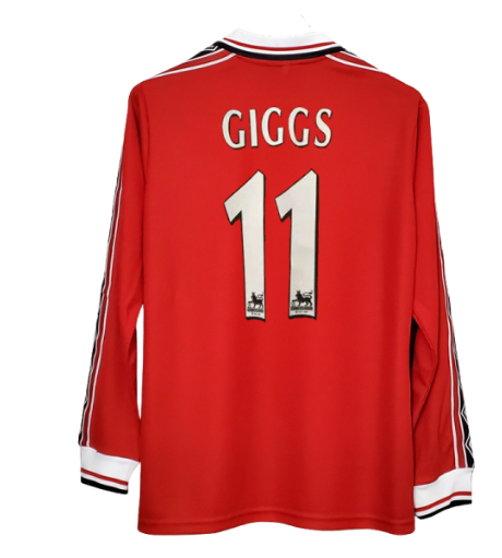 98 99 Retro Manchester BECKHAM United Long Soccer Jerseys - 图0