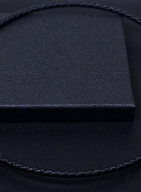 黑色皮质短款牛皮编织高档项链