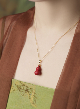 朱砂帝王砂葫芦福字吊坠纯银项链