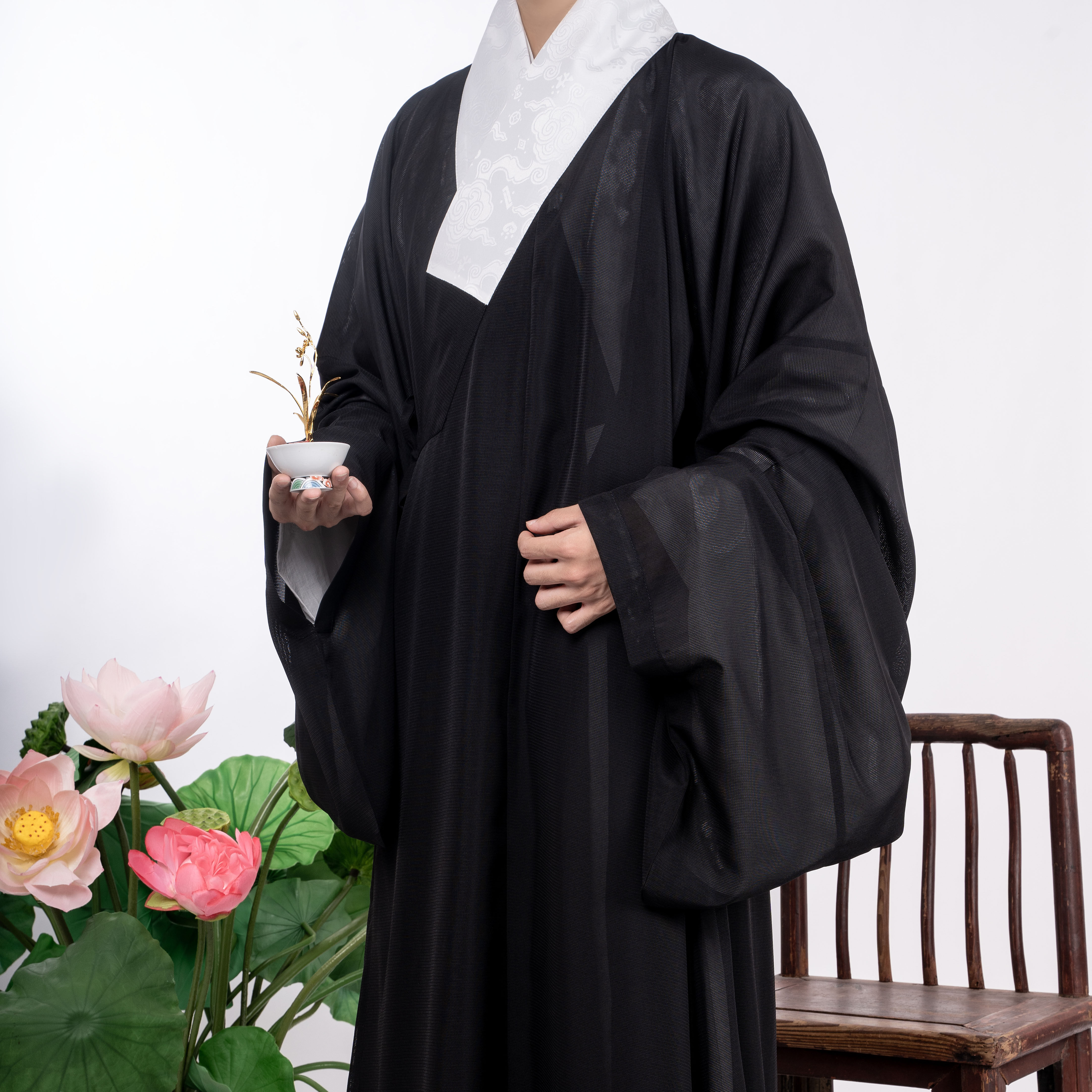 惜物国风 明制传统交领汉服二经绞罗横卧领小袖道袍长衫春夏秋款,淘宝优惠券,粉丝福利购,淘宝优惠卷