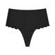 Women's ice silk high waist large size belly-lifting thong