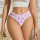 Sexy Butterfly Print Low Waist Seamless Large Size Thong