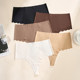 Women's ice silk high waist large size belly-lifting thong