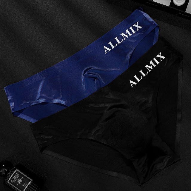 Ultra-thin markless ice silk sexy large size men's briefs