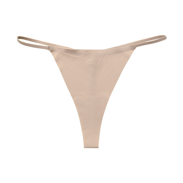 Sexy European and American thin strap seamless thong women's ice silk