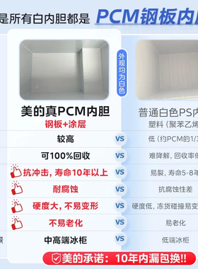 美的无霜王181L冰柜风冷家用
