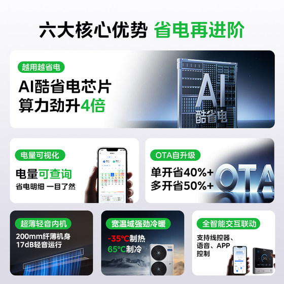 Midea's new central air conditioner cool power-saving Pro one-to-three household multi-split power-saving first-level energy efficiency official